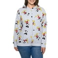 thumbnail image 5 of Disney Women's Plus Mickey Mouse Sweatshirt Hoodie Zippered All-Over Print Gray, 5 of 8