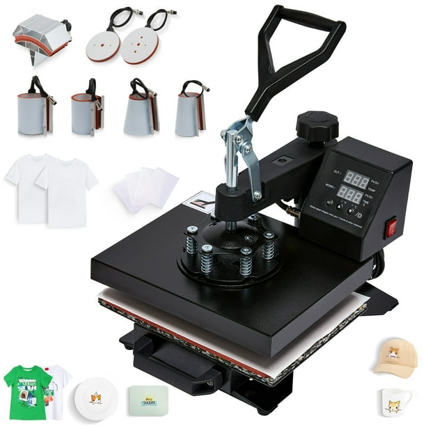 VEVOR Heat Press Machine - 8 in 1 Heat Press Sublimation Machine for DIY T-Shirts/Hats/Mugs/Heat Transfer Projects, 12x15 Mult