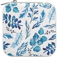 thumbnail image 2 of GZHJMY Travel Jewelry Box Bright Blue Foliage PU Leather Jewelry case Small Portable Jewelry Organizer Box(White) for Necklace Bracelet Earrings Rings, 2 of 7