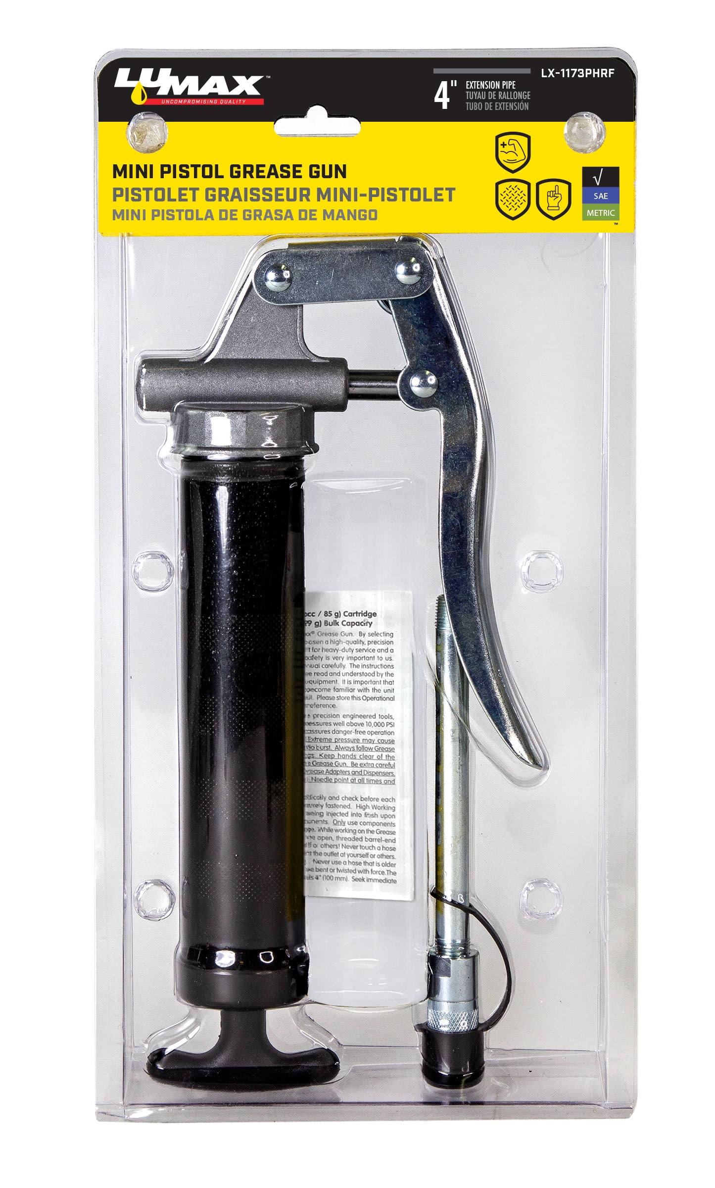 (2 pack) Lumax 2-Way Loading Mini Pistol Grease Gun