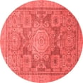 thumbnail image 1 of Ahgly Company Machine Washable Indoor Round Abstract Red Modern Area Rugs, 8' Round, 1 of 4