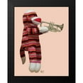 thumbnail image 2 of Fab Funky 12x14 Black Modern Framed Museum Art Print Titled - Sock Monkey Playing Trumpet, 2 of 5