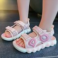 thumbnail image 2 of Godom Baby Girl Sandals Casual Adjustable Double Buckle Flat Sandal Slide for Toddler Little Big Kid, 2 of 7
