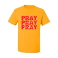 thumbnail image 2 of Wild Bobby, Pray On It Pray Over It Pray Through It Inspirational/Christian Men Graphic Tee, Gold, Medium, 2 of 6