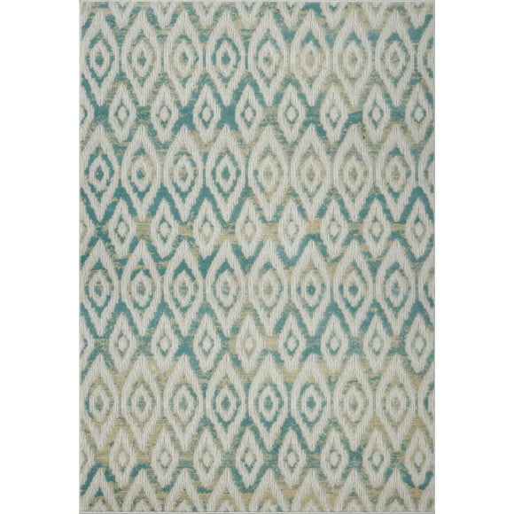 Ladole Rugs Geometric Soft Indoor Modern Area Rugs Carpet in Blue, 7x10(6'5" x 9'5" (200cm x 290cm)
