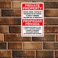thumbnail image 3 of BTFSigns Bilingual 3 Pack 16" x 24" Private Property Hunting, Fishing, Trapping or Trespassing is Strictly Forbidden Warning Sign, 3 of 7