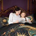 thumbnail image 4 of Homewish Bohemian Sun Moon Print Twin Comforter Sets, Magical Goddess Bedding Set, Black Reversible 2 Piece, 1 Comforter and 1 Pillowcase, 4 of 6