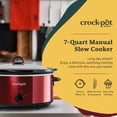 thumbnail image 2 of Crock-Pot Grande, 7 Cuartos de Capacidad, Versátil, Eléctrica, Olla de Cocción Lenta, Aparato de Cocina para Cocinar en Casa con Tazón de Cerámica Extraíble, Rojo, 2 of 5