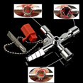 thumbnail image 4 of Llave inglesa multifuncional de 4 vías con llave inglesa ajustable 4 en 1 con cabeza de lote compatible con medidor de agua, caja de gas eléctrica, armario de armario Afortunado Sencillez, 4 of 5
