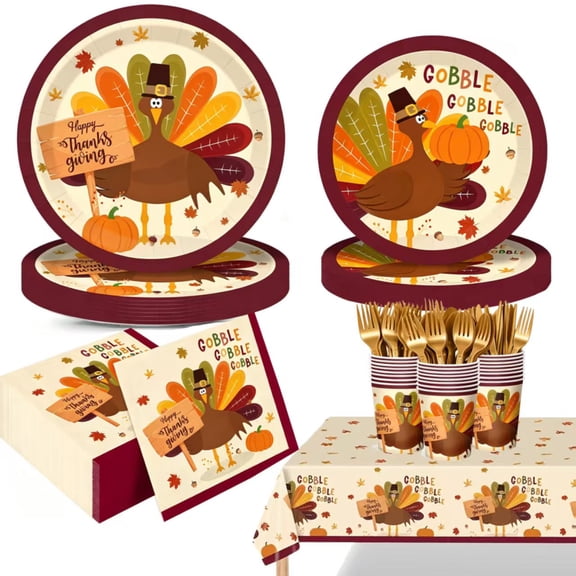 Thanksgiving Tableware Set,Thanksgiving Party Supplies Serves 20 Guests