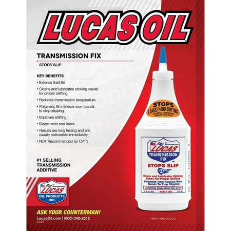 Lucas 10009 Transmission Fix Automotive Performance Additive 24 Ounce - Stops Transmission Slips