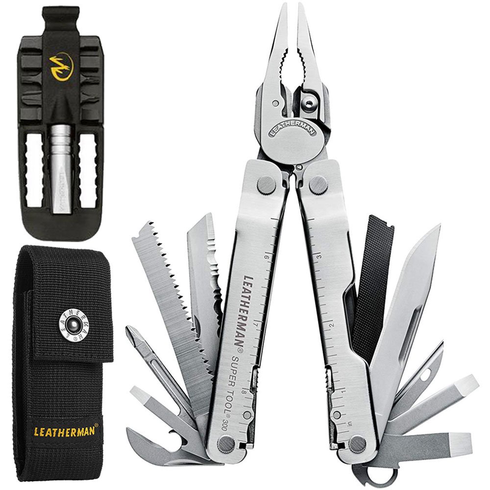 leatherman super tool300 multitool with nylon sheath + removable bit