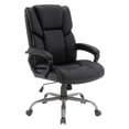 thumbnail image 1 of Scranton & Co Mid-Back Black Faux Leather Executive Chair Titanium Base, 1 of 9