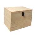 thumbnail image 2 of Caja de madera sin terminar, cofre del tesoro sencillo para recuerdos de fiesta y boda. 27 cm x 20 cm x 14 cm, 2 of 8