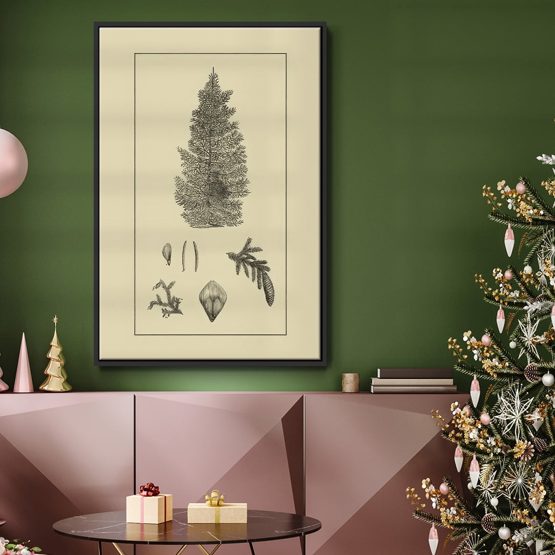 Arbor Study I - Framed Gallery Wrapped Holiday Canvas - 17 x 25 - Black Frame