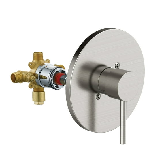 Design House 594341 Eastport II Contemporary Single-Handle Shower Valve Trim with Escutcheon for Bathroom, Satin Nickel