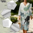 thumbnail image 5 of DISNIMO Womens Maxi Dresses Cat Fish Printed Casual Loose Dress V Neck Shift Dresses 3/4 Sleeve Dress Fashion Spring Outfits, XL, 5 of 6