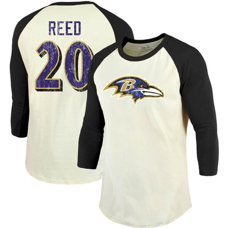 Ed Reed Baltimore Ravens Majestic Threads Vintage Inspired Player Name & Number 3/4-Sleeve Raglan T-Shirt -