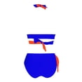 thumbnail image 4 of iTNHFP Womens Cover Up Swimwear Women High Waisted Bikini Sets Swimsuits Color Block Two Piece Drawstring Bathing Suit, 4 of 5