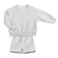 thumbnail image 3 of LYMAYTER Kids Boys Girls Cotton Outfit 2PCS Toddler Solid Color Long Sleeve T-Shirt Tops + Jogging Shorts Set for 1-14 T, 3 of 7