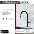 thumbnail image 4 of Robinet de Cuisine Élégant Catania à une Poignée Noir Mat avec Bec Rétractable Doré K-141NG, 4 of 12