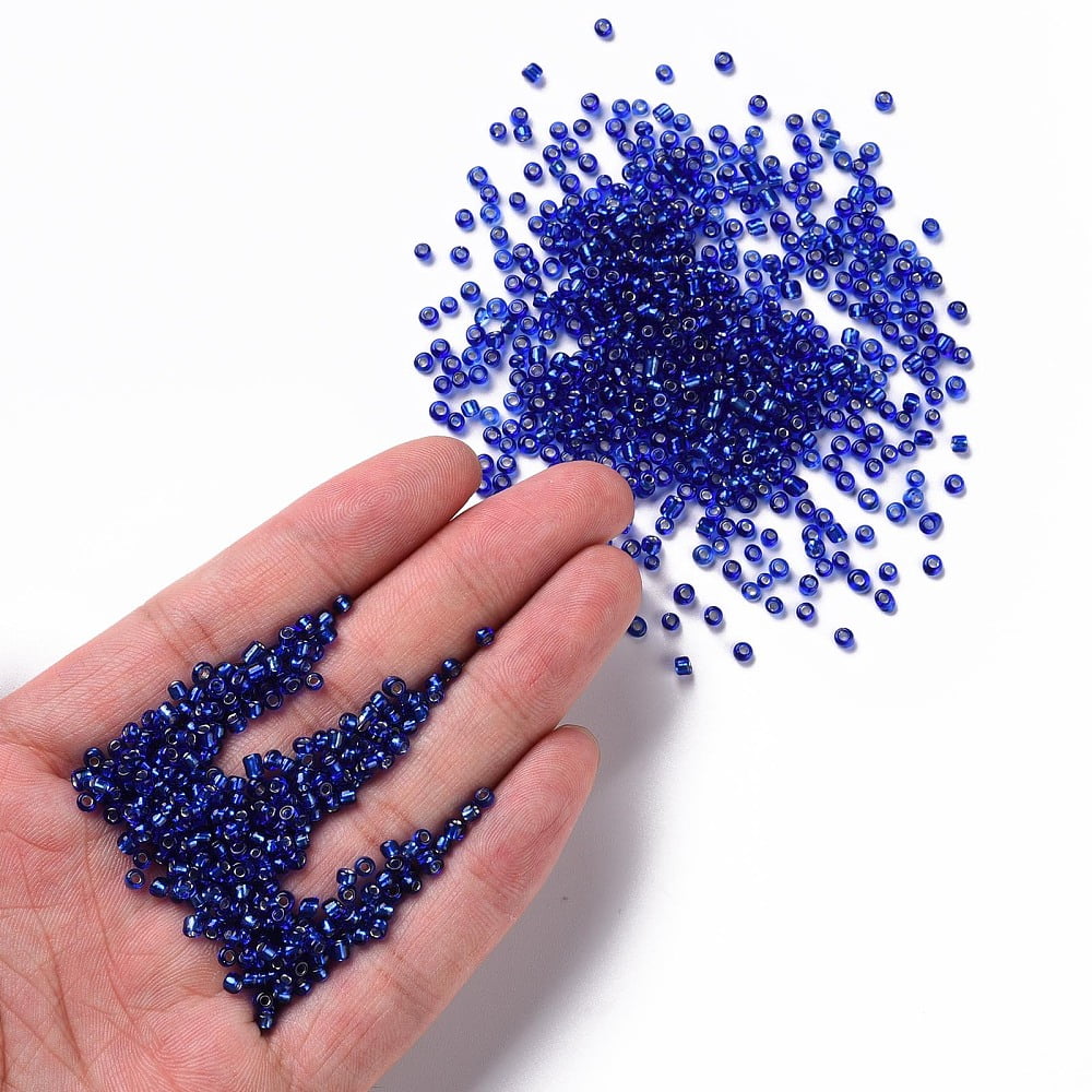 8/0 Glass Seed Beads Silver Lined Round Hole Round Blue 3mm Hole: 1mm about 10000 beads/pound