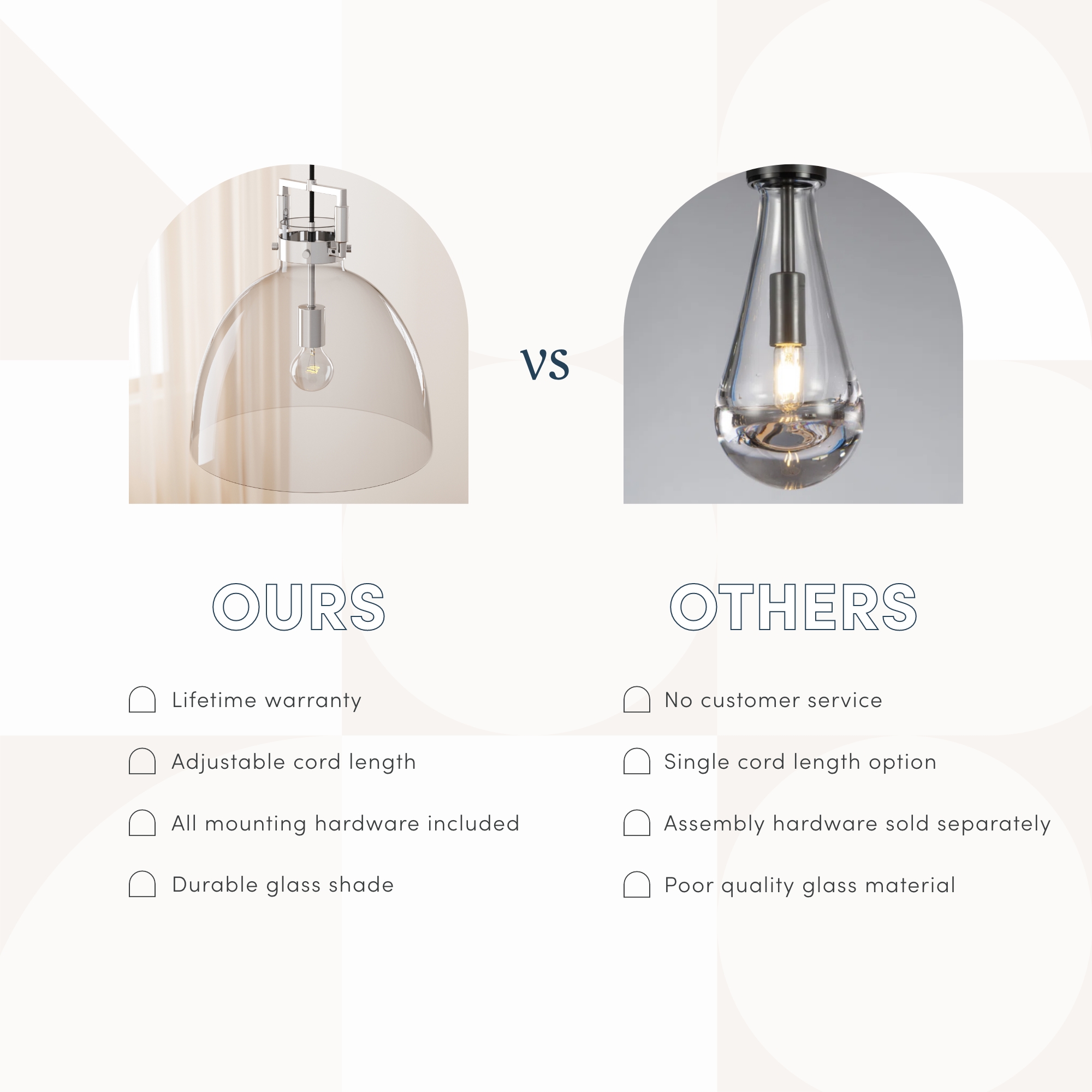 Nathan James Leigh 1-Light Chrome Pendant Lighting for Kitchen Island with Oversized Glass Shade and Adjustable Cord