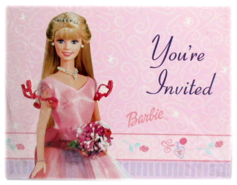 barbie invitations walmart