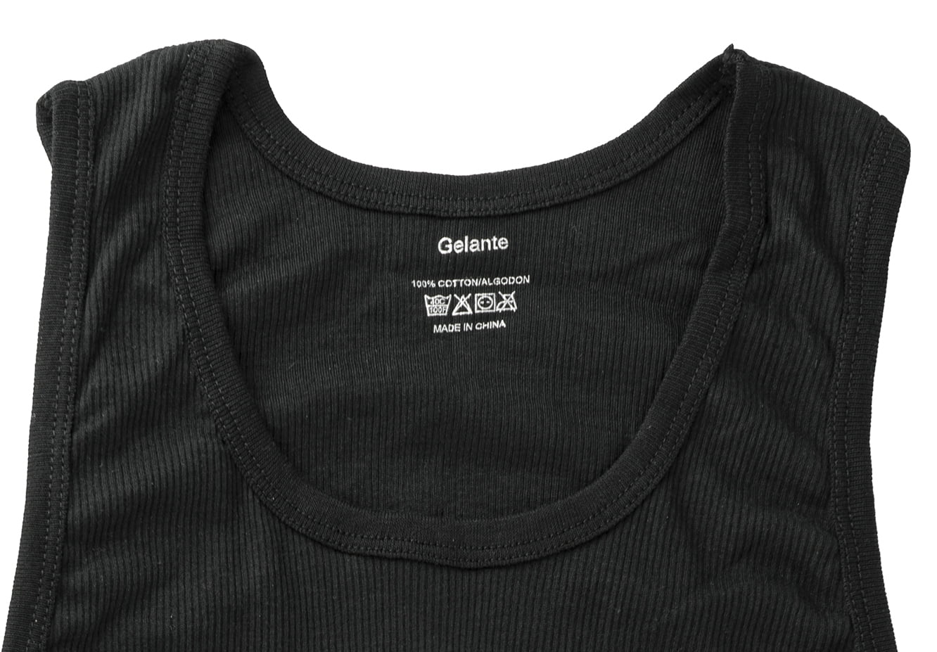 Gelante 6-Pack Cotton Adult Men's Basic Undershirt Tank Top Athletic Sleeveless Tee