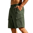 thumbnail image 6 of IhhxPro Men's Outdoor Cargo Shorts Elastic Waist Quick Dry Multi-Pocket Men Summer Work Hiking Casual Loose Fit Lightweight Cotton Travel S-3XL, 6 of 6