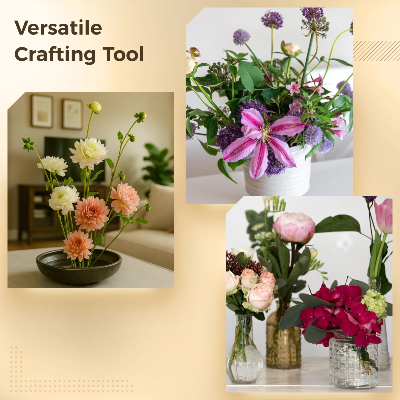8 Pack Kenzan Flower Pin Holders - Reusable Brass Needle Frog for Floral Arrangement, Round Flower Fixed Tools with Non-Slip Base for Vases and Bowls