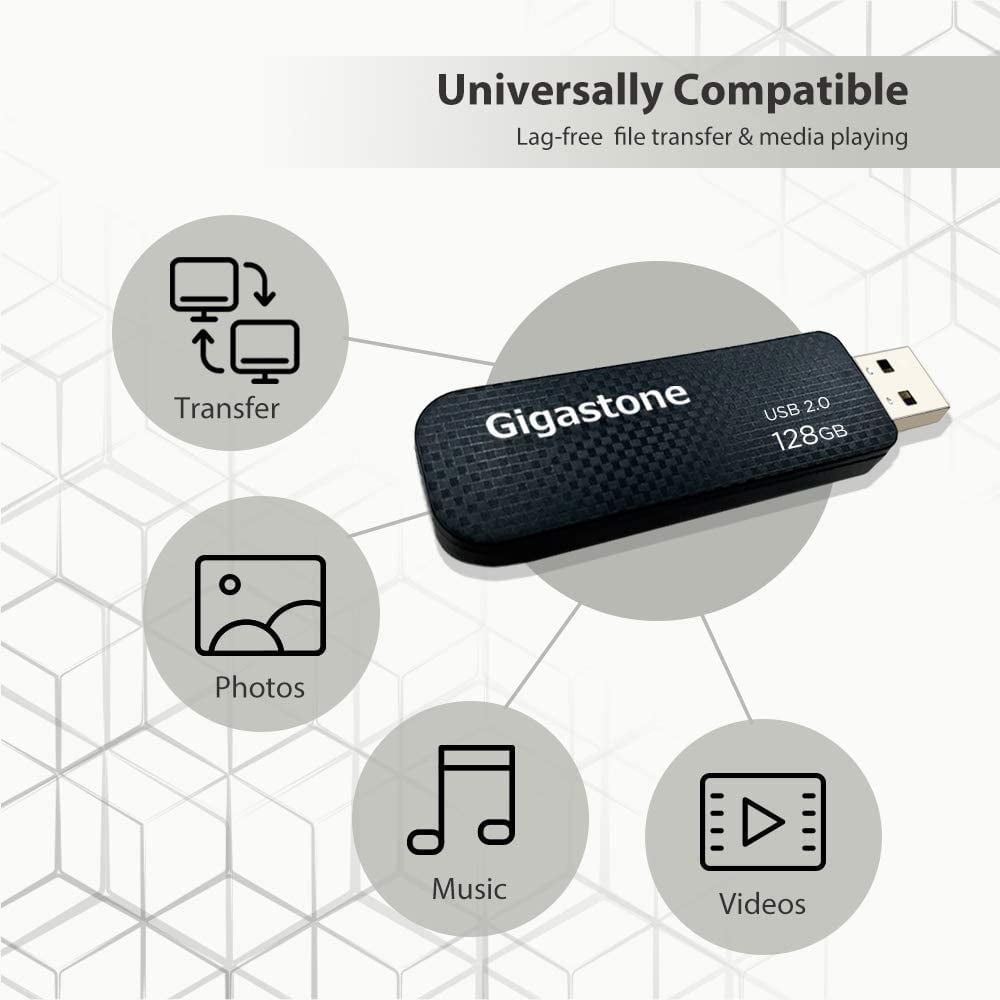 Gigastone USB 3.0 Flash Drive 64GB, 2 Pack (2x64GB)