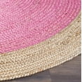 thumbnail image 4 of Safavieh Natural Fiber Round Collection NF801P Handmade Boho Braided Jute Area Rug, 5' x 5' Round, Pink, 4 of 4