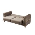 thumbnail image 4 of Contemporary Sleeper Loveseat | Adapts to Living Room Decor | Velvet Fabric with Elegant Gold | Combines Luxury and Function, 4 of 6