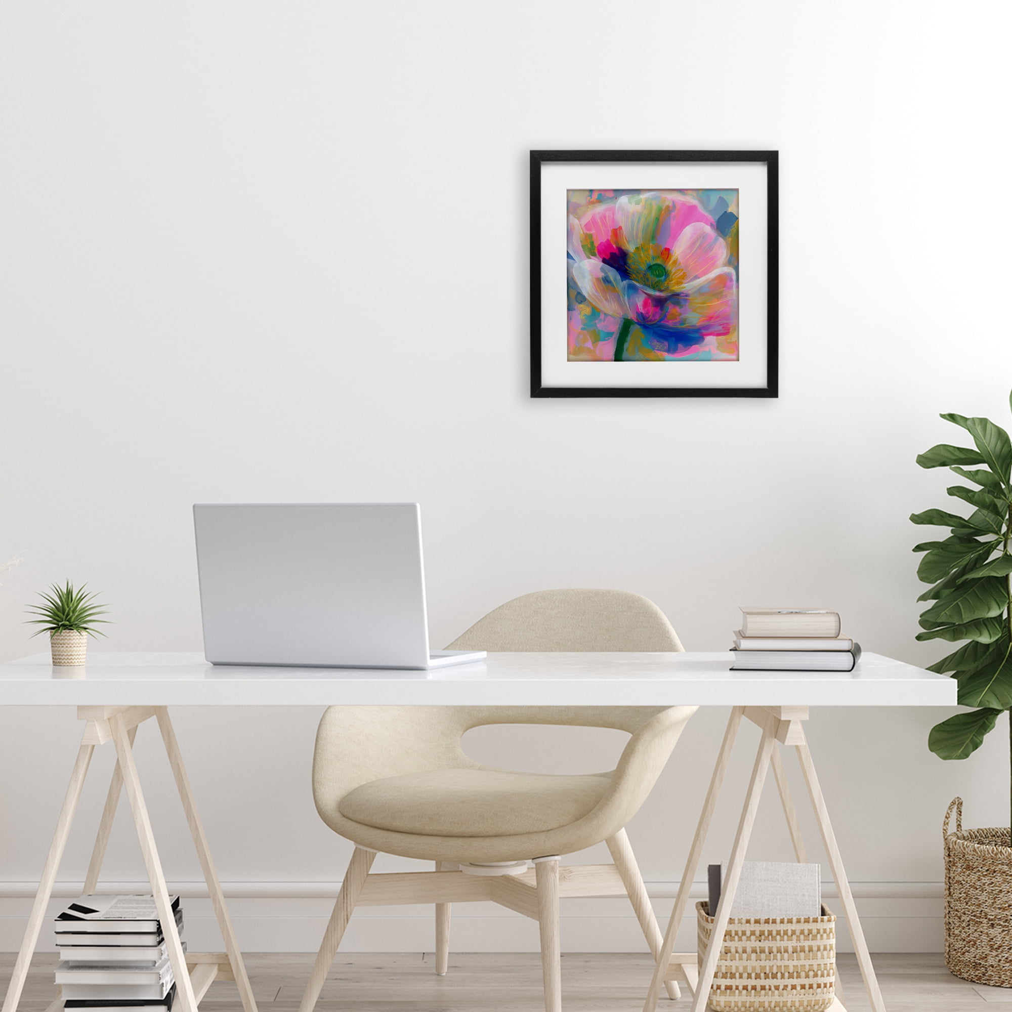 Stupell Industries Backlit Kaleidoscopic Poppy Black Framed Print Under Glass, design by Chromatic Storm Studio
