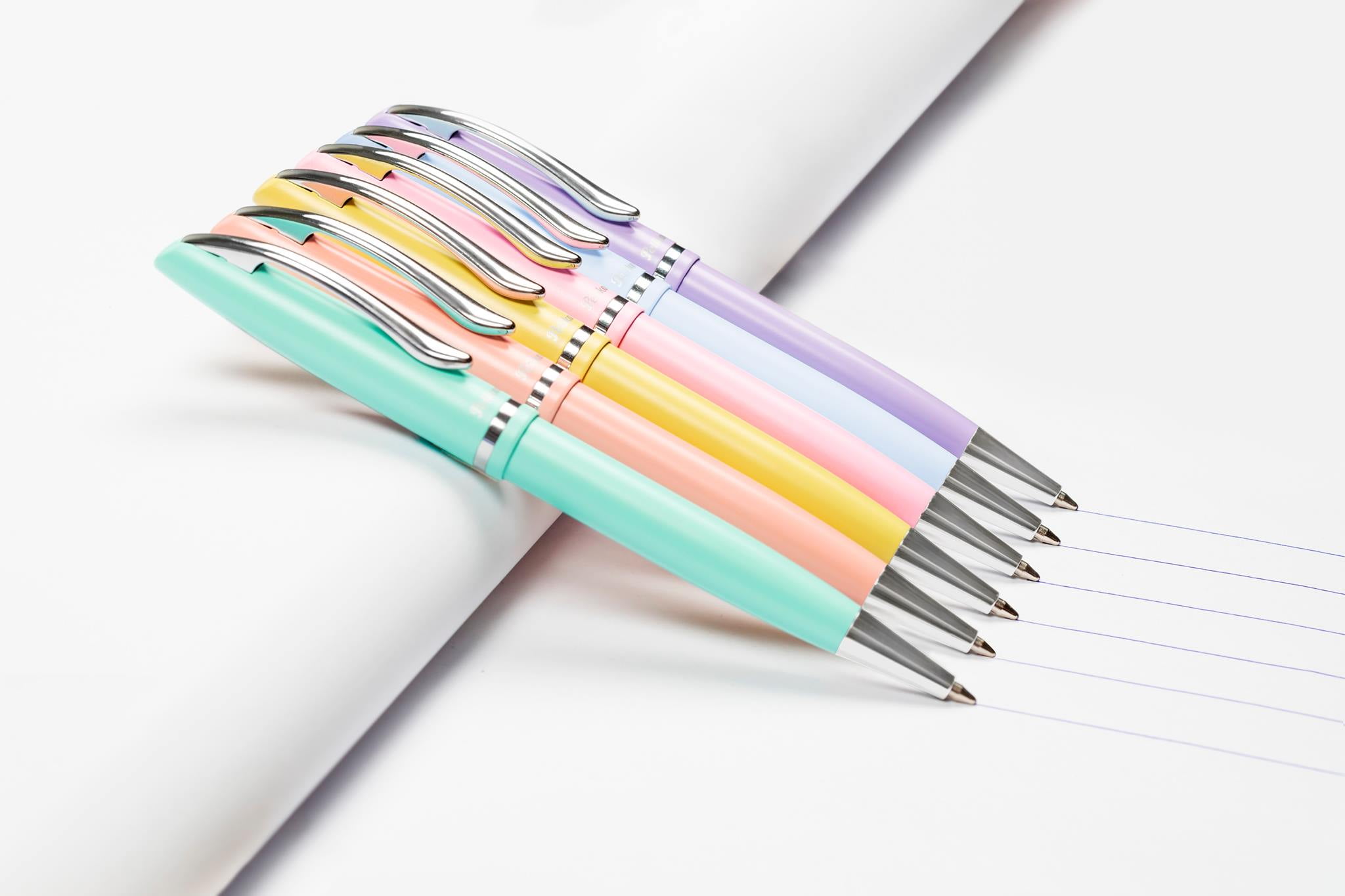 Pelikan Jazz Pastel Ballpoint Pen with Medium Point, Blue Ink Refill, Pink, Boxed, 1 Each (812658)