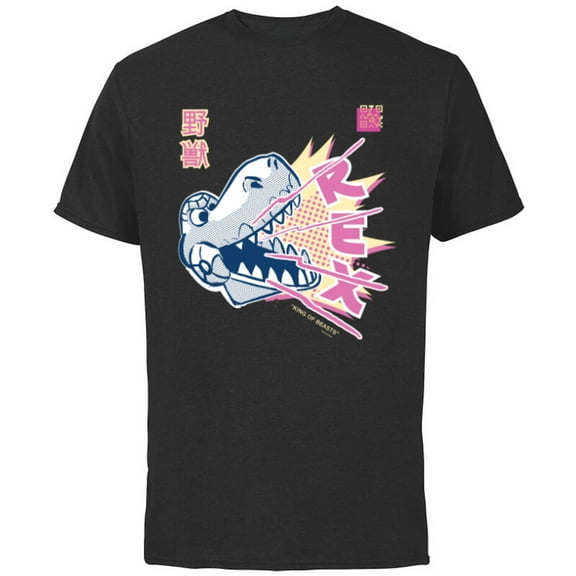 Disney and Pixar’s Toy Story Rex Anime Japanese - Short Sleeve Cotton T-Shirt for Adults - Customized-Black