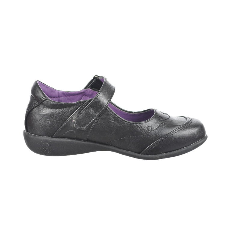 School Rider Girls Nicki 576E Flower Decor Strap School Uniform Shoes