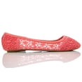 thumbnail image 2 of Charles Albert Women's Breathable Crochet Lace Ballet Flat Coral Size 6, 2 of 6