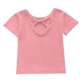 thumbnail image 4 of FAHXNVB Girls Basic Short Sleeve T Shirts Solid Color Bow Back Crew Neck Tees Tops Soft Stretchy Lightweight Activewear Shirts 1-10 Years, 4 of 7