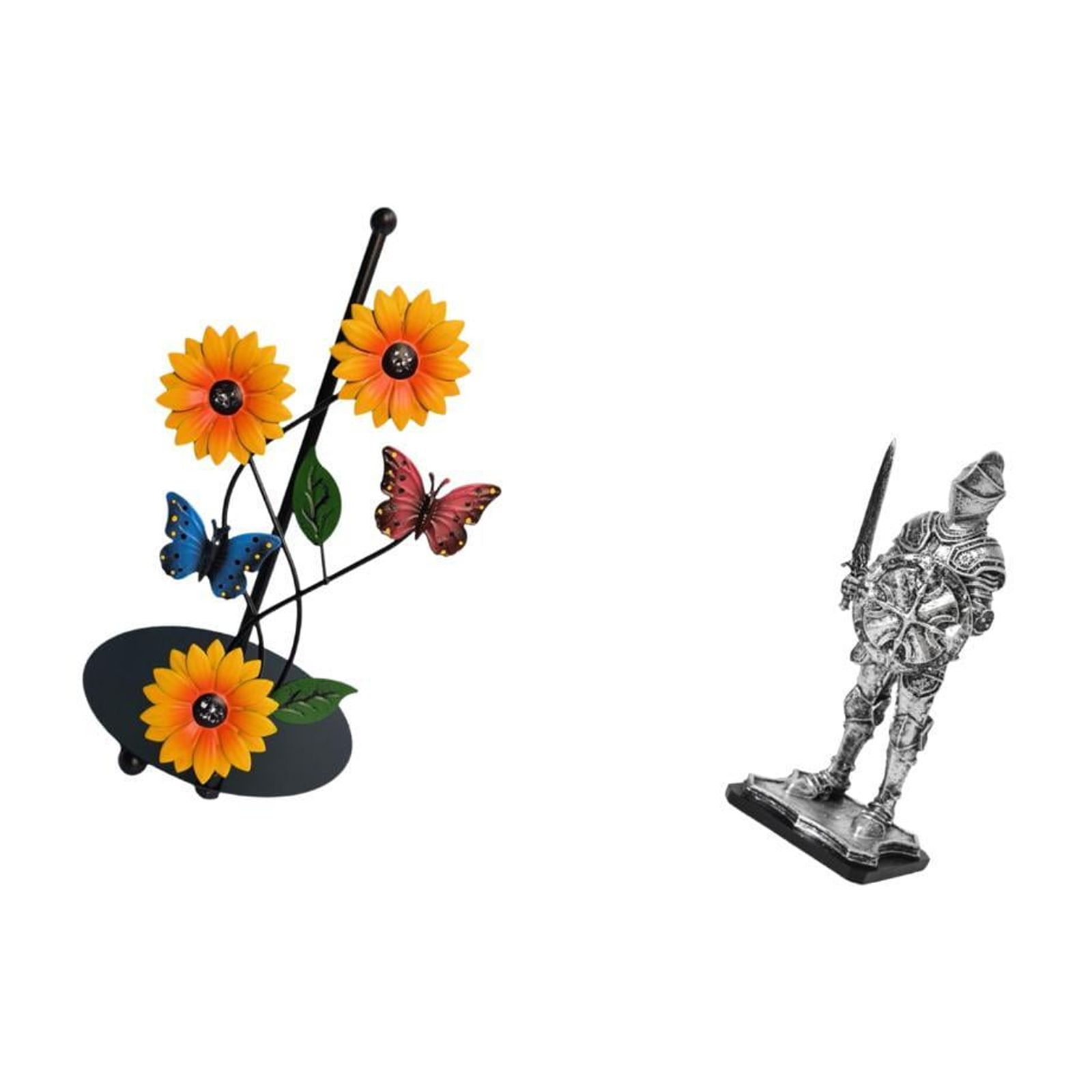 Fiocias Toilet Paper Holder Paper Towel Holder Countertop Desktop Figurine Knight Statue Crafted From Iron And Resin Suitable for Kitchen Dining Table Office