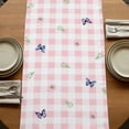 thumbnail image 5 of Table Runners 72 Inches Long Dress Scarves, Blue Purple Floral Farmhouse Kitchen Table Runner, Coffee Tablerunners, Spring Hydrangea Flower Truck Pink Plaid 14x72 Inch, 5 of 9