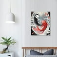 thumbnail image 3 of ONETECH Japanese Yin Yang Wall Art-Koi Fish Wall Decor Cherry Blossoms Canvas Wall Art Painting Poster Black White and Red Picture Japanese Art Wall Decor Poster Picture,, 3 of 4