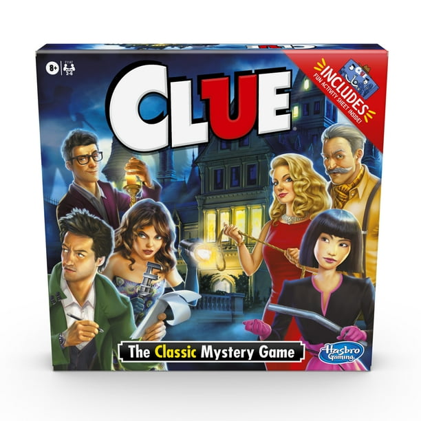 Clue Board Game, Includes Activity Sheet, for 26 Players, for Ages 8