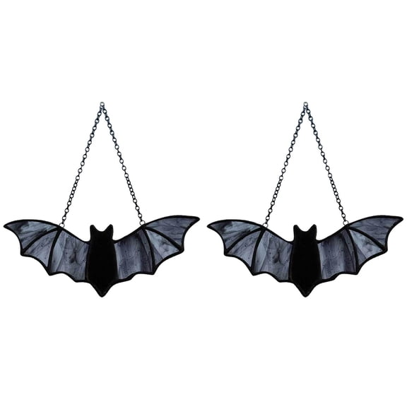 2 Pcs Halloween Hanging Bats Decoration, 4.72X2.56X0.15" Acrylic Bat Hanging Ornament, Gothic Home Decor, Indoor Home Arrangement Accessor, Spooky Festival Hanging Prop, Halloween Party Decorations
