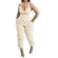 thumbnail image 2 of Pants for Women,Clearance Women's Plus Size Womens Fashion Summer Solid Casual Camis Sleeveless Suspender Jumpsuit Loose Causal Pants, 2 of 5