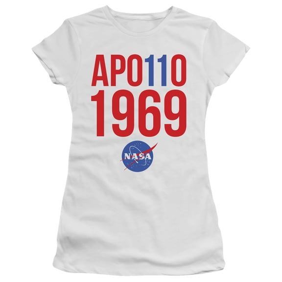 Nasa 1969 Junior Women's T-Shirt Sheer White