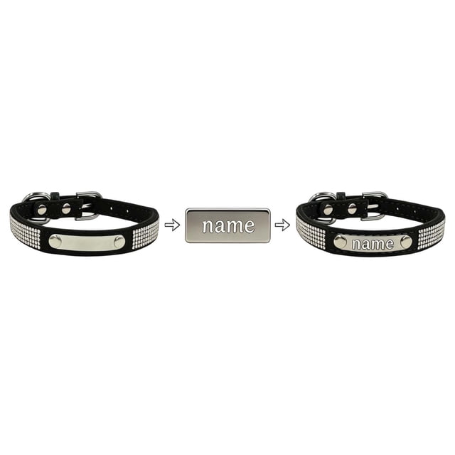 BotaniNest And Cat Collars With Shiny Decorations. Customized Stainless Steel Nameplates. Suitable For Small Medium And Large Dogs.