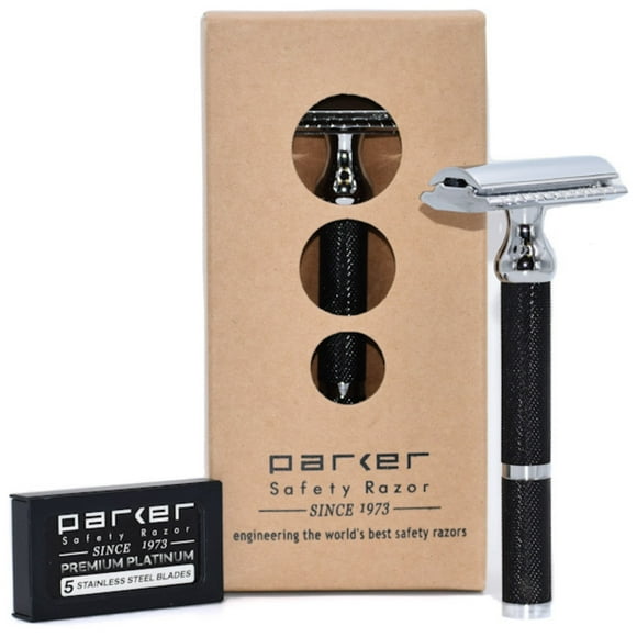 Parker 71R Double Edge Safety Razor & 5 Parker Premium DE Blades!