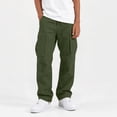 thumbnail image 6 of SERTG Boys Cargo Pants Elastic Waist Drawstring Loose Straight Leg Work Trousers with Pockets for Kids School Daily Wear Casual Sportswear Bottoms, 6 of 8
